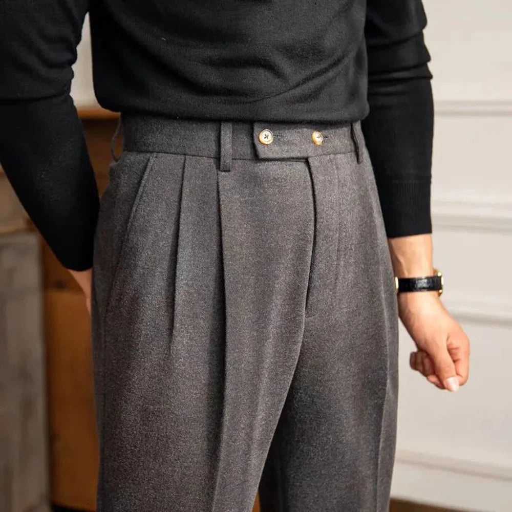 Pantalon Homme Slim Fit en Polyester avec Taille Haute | Élégance et Confort pour Quotidien 12