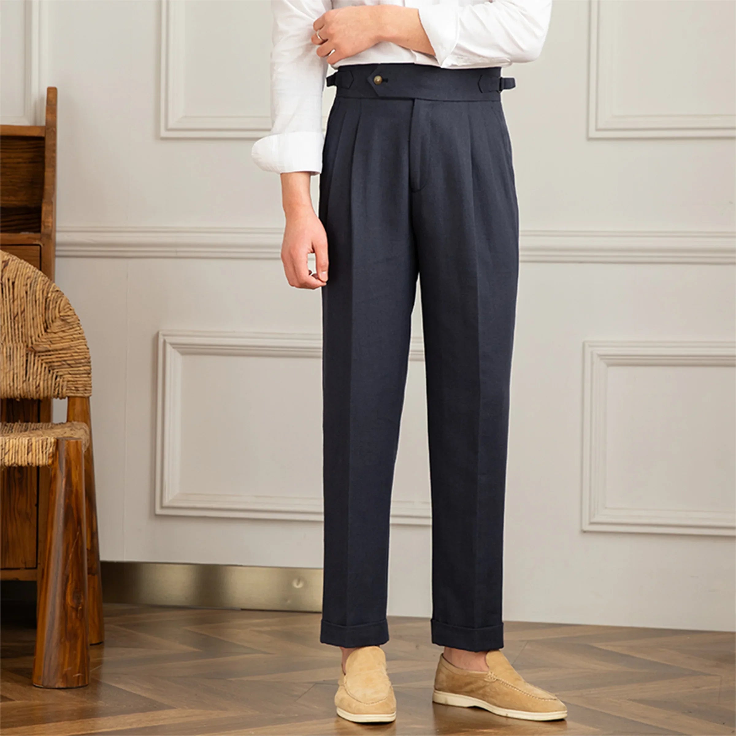 Toscana | Pantalon Slim en Coton et Lin avec Taille Haute | Élégance et Confort au Quotidien 9