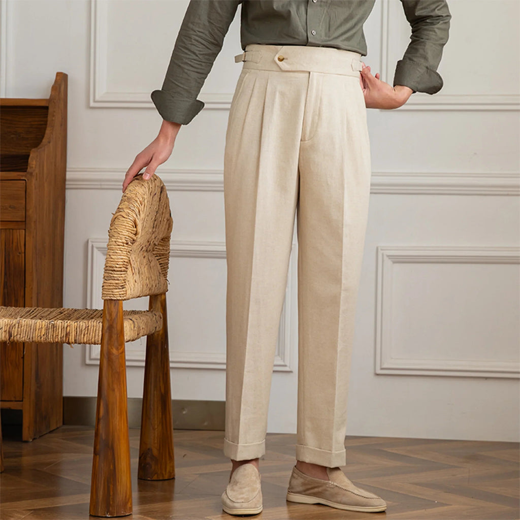 Toscana | Pantalon Slim en Coton et Lin avec Taille Haute | Élégance et Confort au Quotidien 15