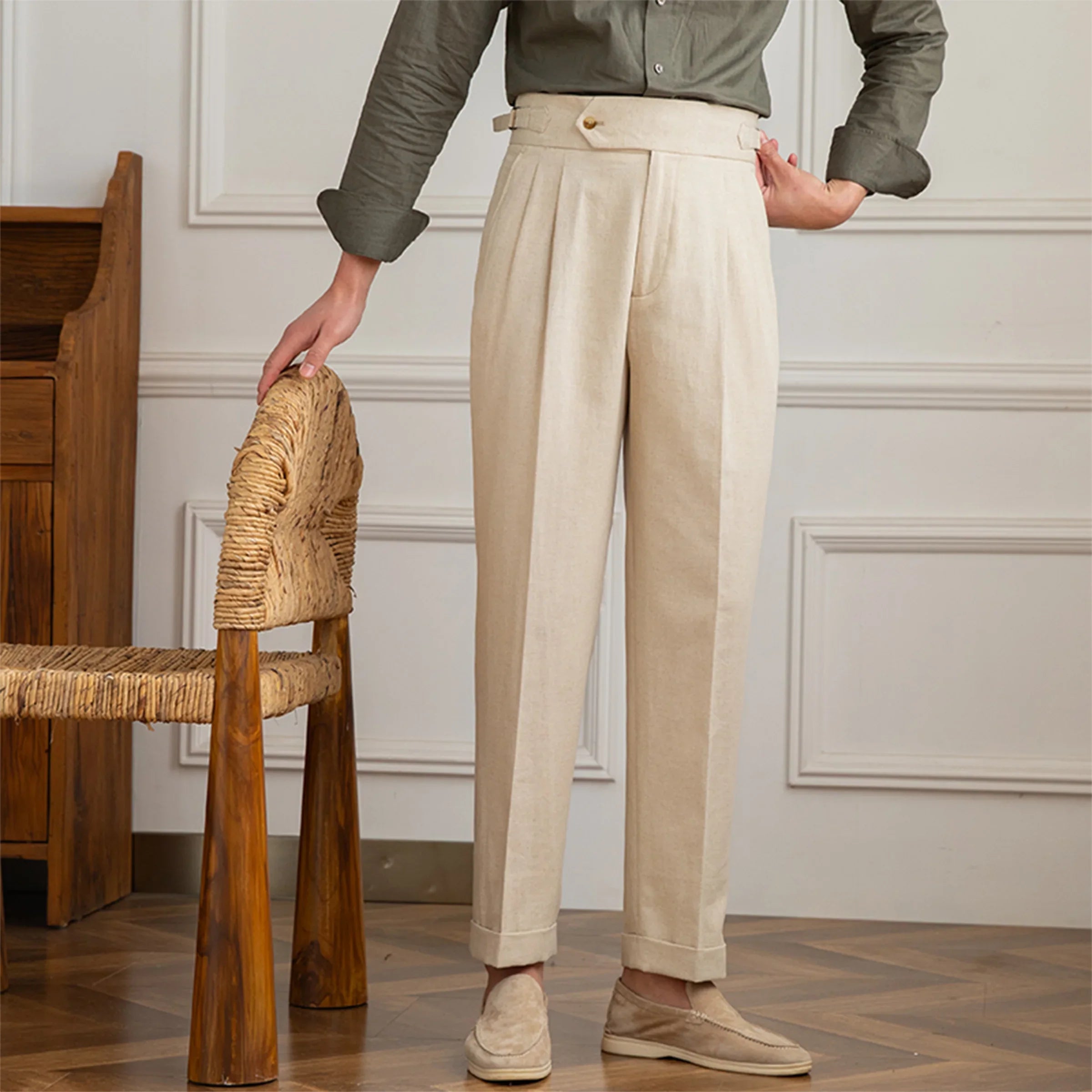 Toscana | Pantalon Slim en Coton et Lin avec Taille Haute | Élégance et Confort au Quotidien 15