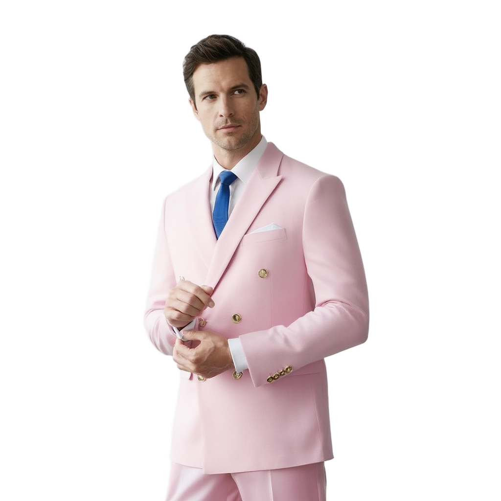 Costume Homme Élégant avec Design Croisé en Polyester et Polyamide pour Confort et Style 10