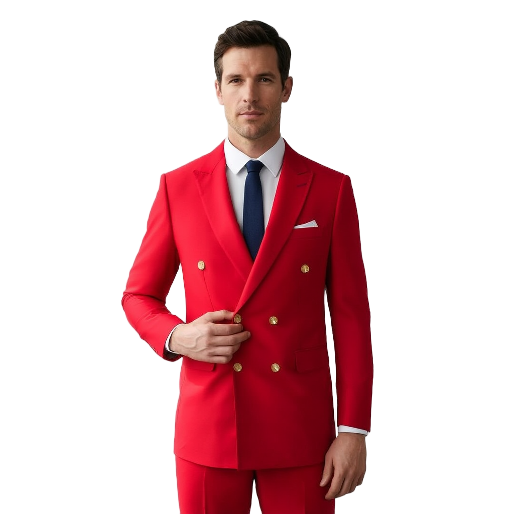 Costume Homme Élégant avec Design Croisé en Polyester et Polyamide pour Confort et Style 9