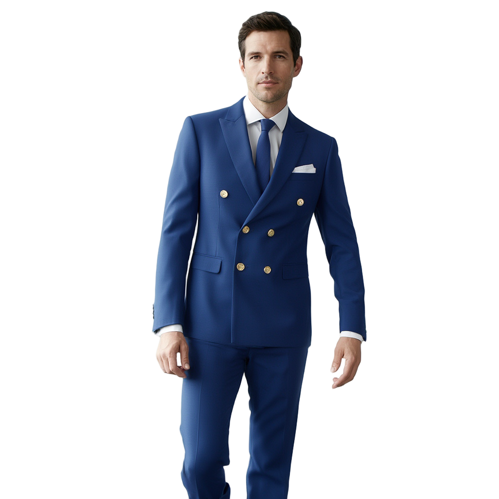 Costume Homme Élégant avec Design Croisé en Polyester et Polyamide pour Confort et Style 11