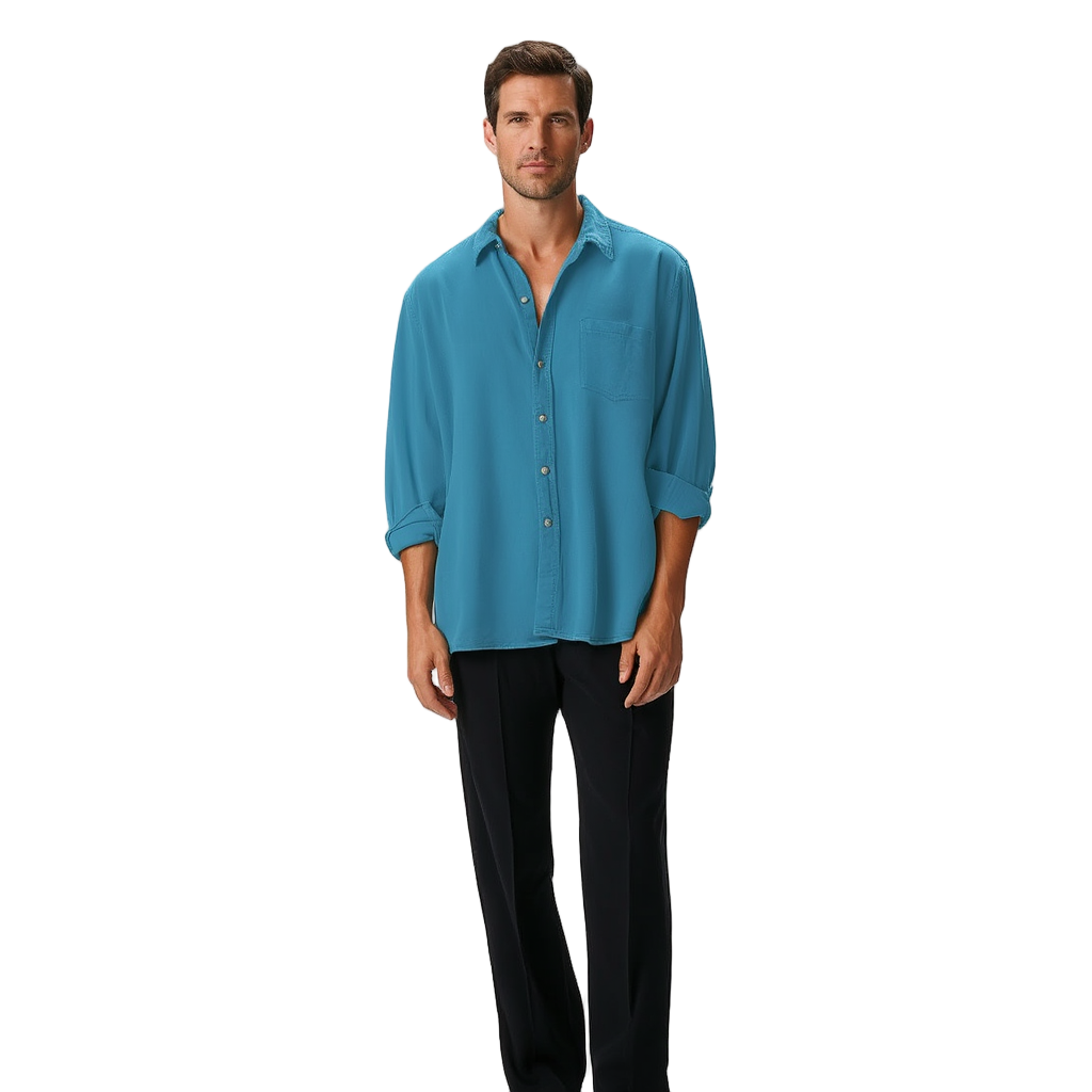 Harmonie Urbaine | Chemise Homme à Manches Longues avec Col Classique | Élégance Décontractée pour Toutes Occasions 1