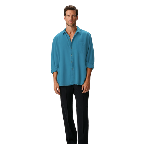 Harmonie Urbaine | Chemise Homme à Manches Longues avec Col Classique | Élégance Décontractée pour Toutes Occasions 1