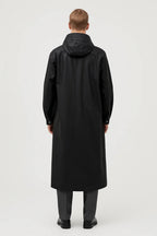 Trench Minimaliste | Imperméable Long avec Capuche Intégrée | Élégance Urbaine pour Mi-Saison 9