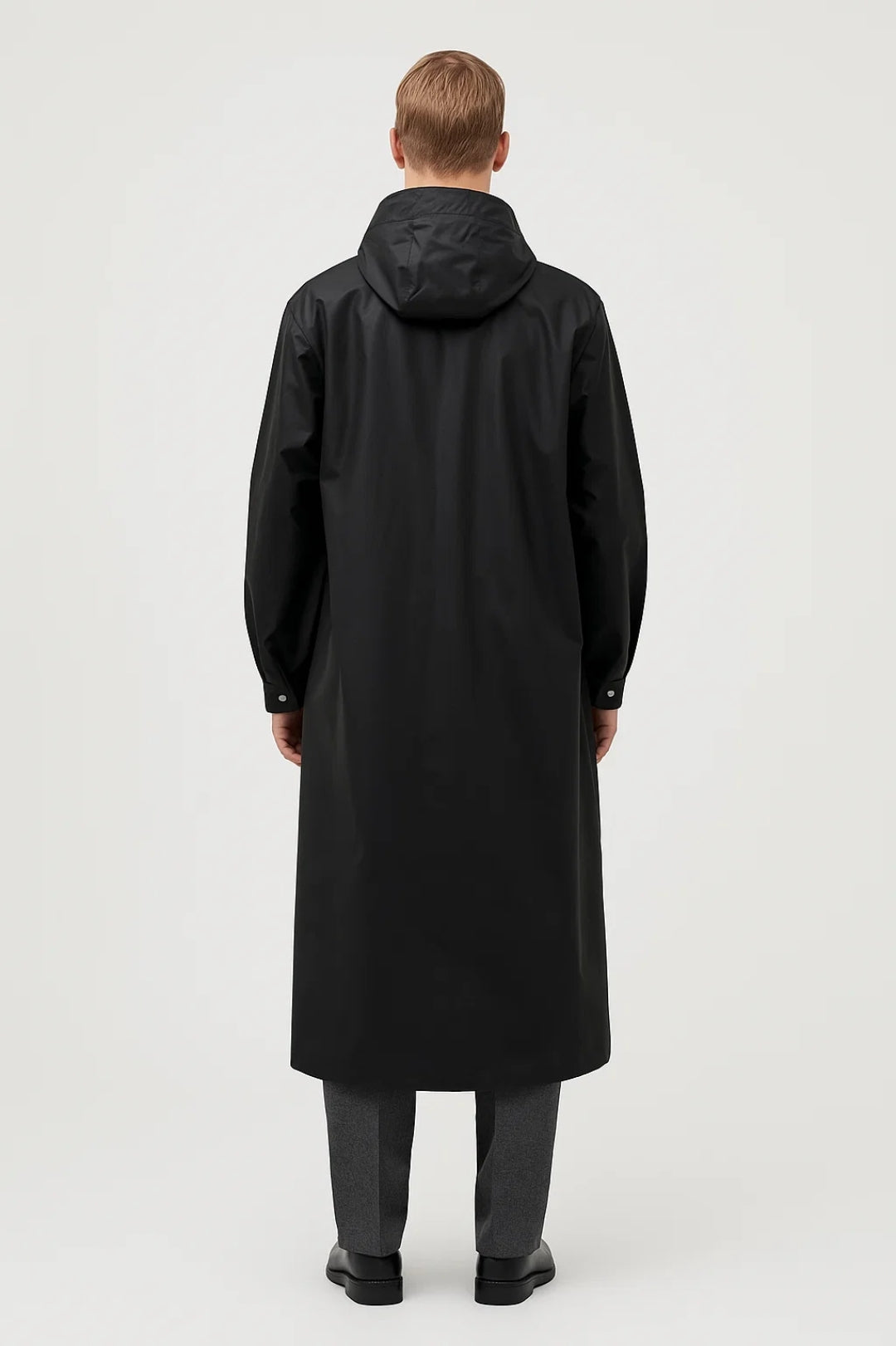 Trench Minimaliste | Imperméable Long avec Capuche Intégrée | Élégance Urbaine pour Mi-Saison 9