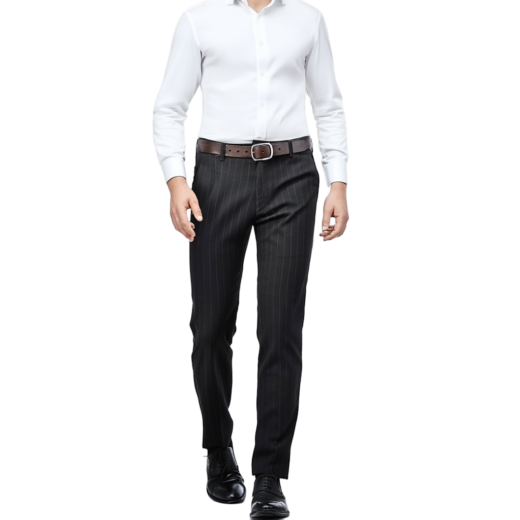 Élégance Classique | Pantalon Habillé Rayé pour Homme avec Coupe Moderne | Confort Optimal pour Occasions Formelles 1