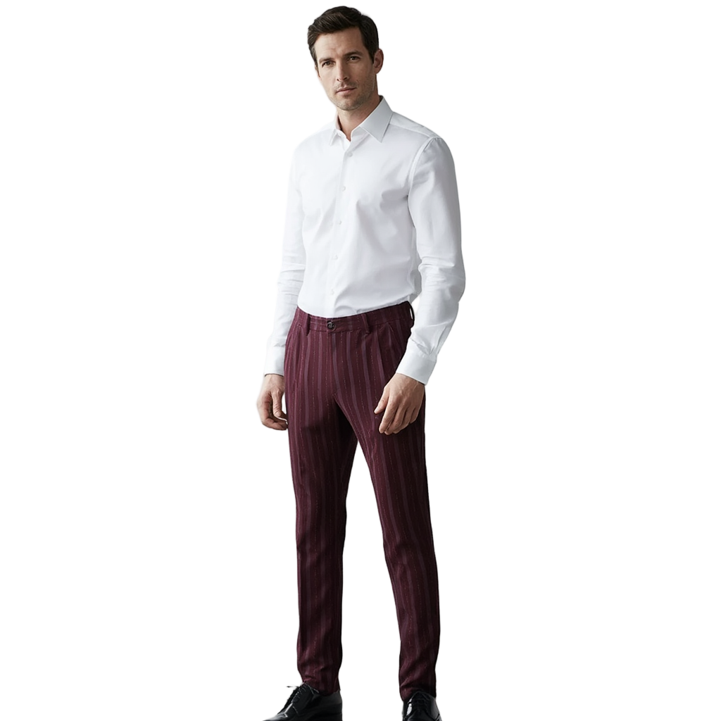 Pantalon Habillé Rayé pour Homme avec Coupe Slim Fit | Élégance et Confort au Bureau 18