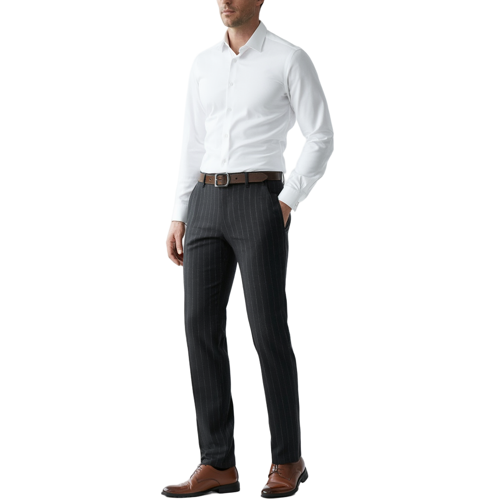 Élégance Classique | Pantalon Habillé Rayé pour Homme avec Coupe Moderne | Confort Optimal pour Occasions Formelles 1