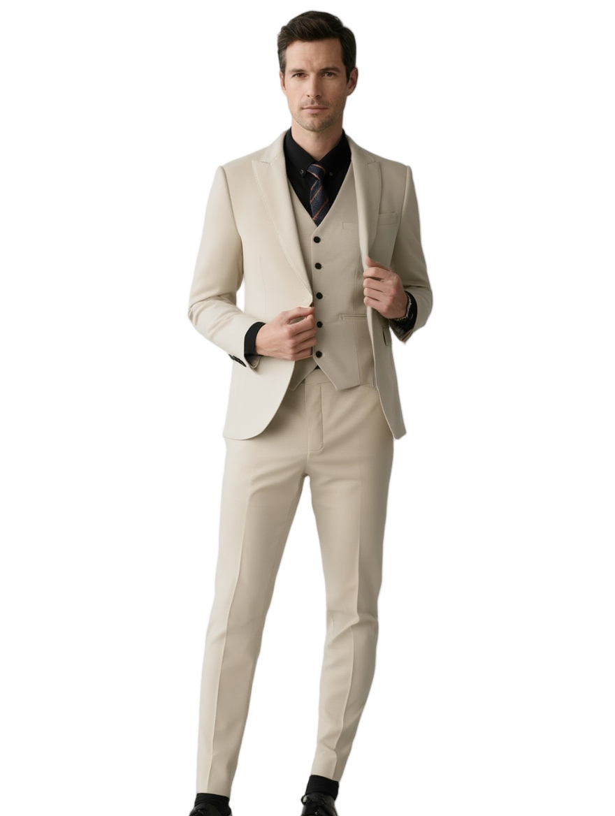Élégance Urbaine | Costume 3 Pièces Homme Slim Fit en Coton Doux | Style Contemporain pour Confort Optimal 1