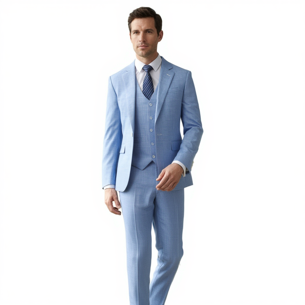 Costume 3 Pièces Homme Slim Fit en Polyester avec Finitions Impeccables | Élégance Polyvalente 12