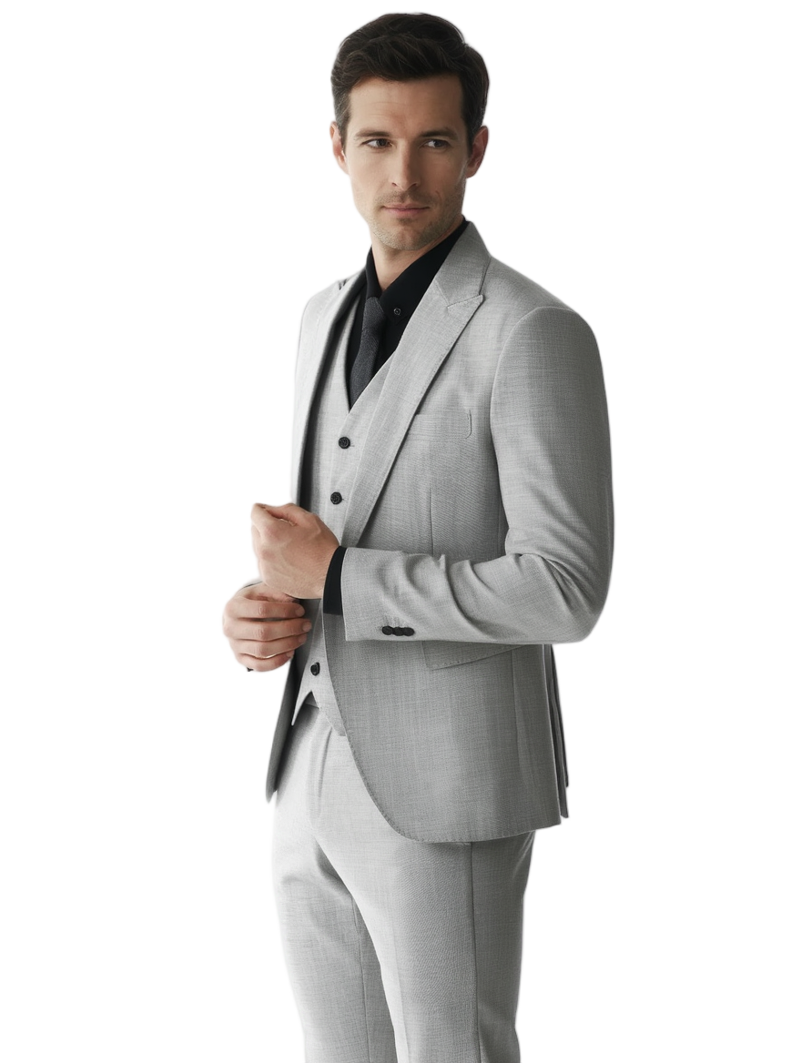 Élégance Urbaine | Costume 3 Pièces Homme Slim Fit en Coton Doux | Style Contemporain pour Confort Optimal 9
