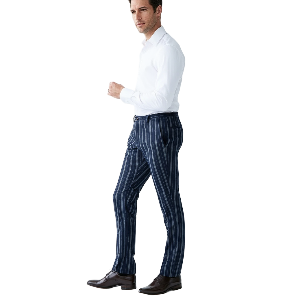 Pantalon Habillé Rayé pour Homme avec Coupe Slim Fit | Élégance et Confort au Bureau 19
