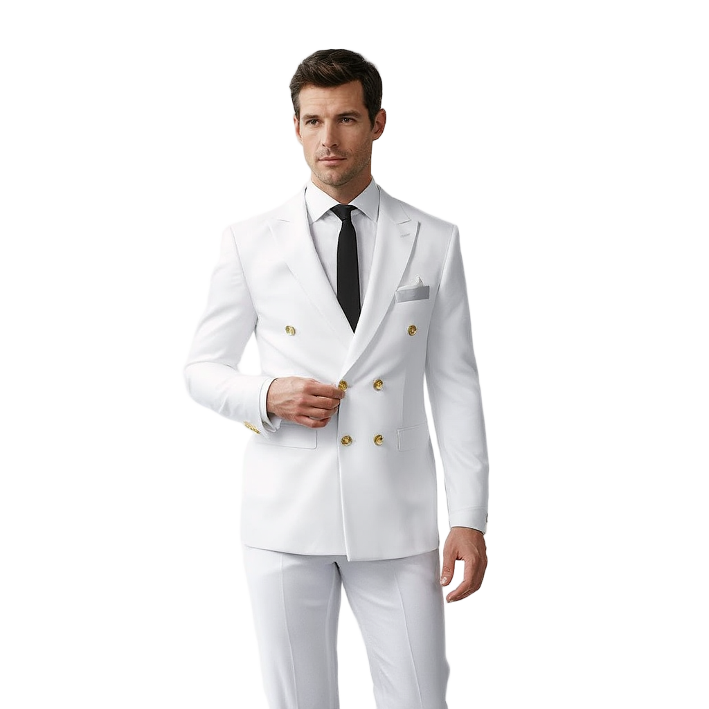 Costume Homme Élégant avec Design Croisé en Polyester et Polyamide pour Confort et Style 8