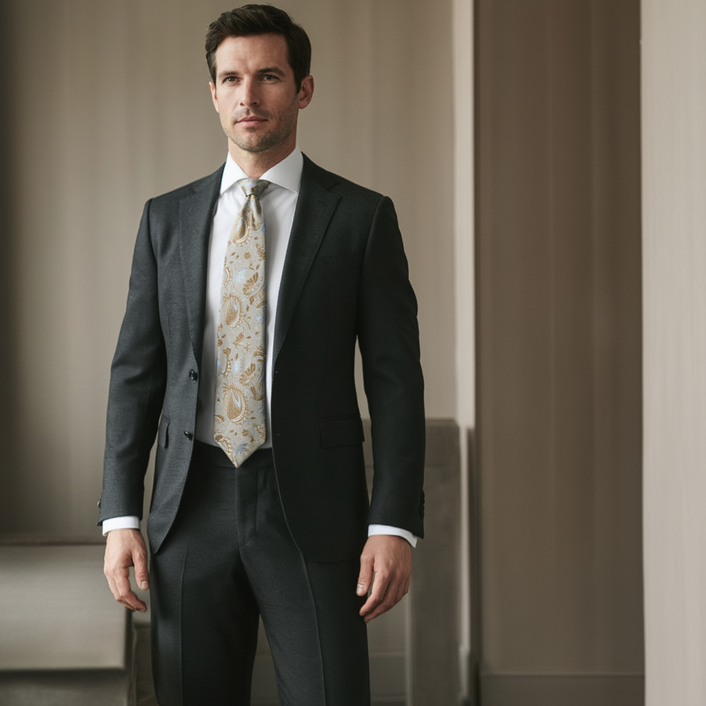 Martin | Cravate Homme Luxe en Soie Imprimée avec Motif Floral 4