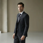 Lucas | Élégante Cravate Homme Luxe en Soie Paisley Bleu et Doré 2