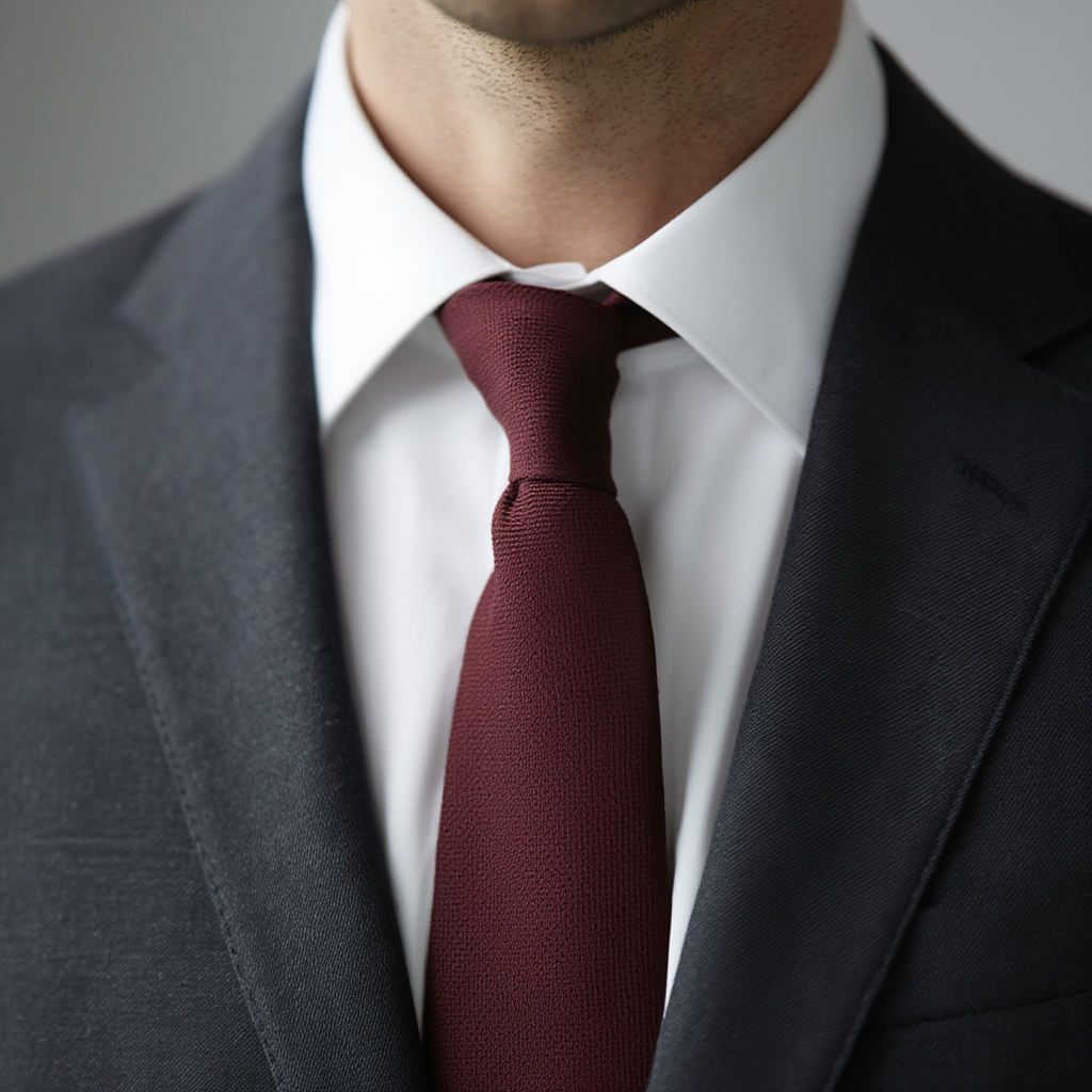 Lucas | Élégante Cravate Homme en Coton Bordeaux 3