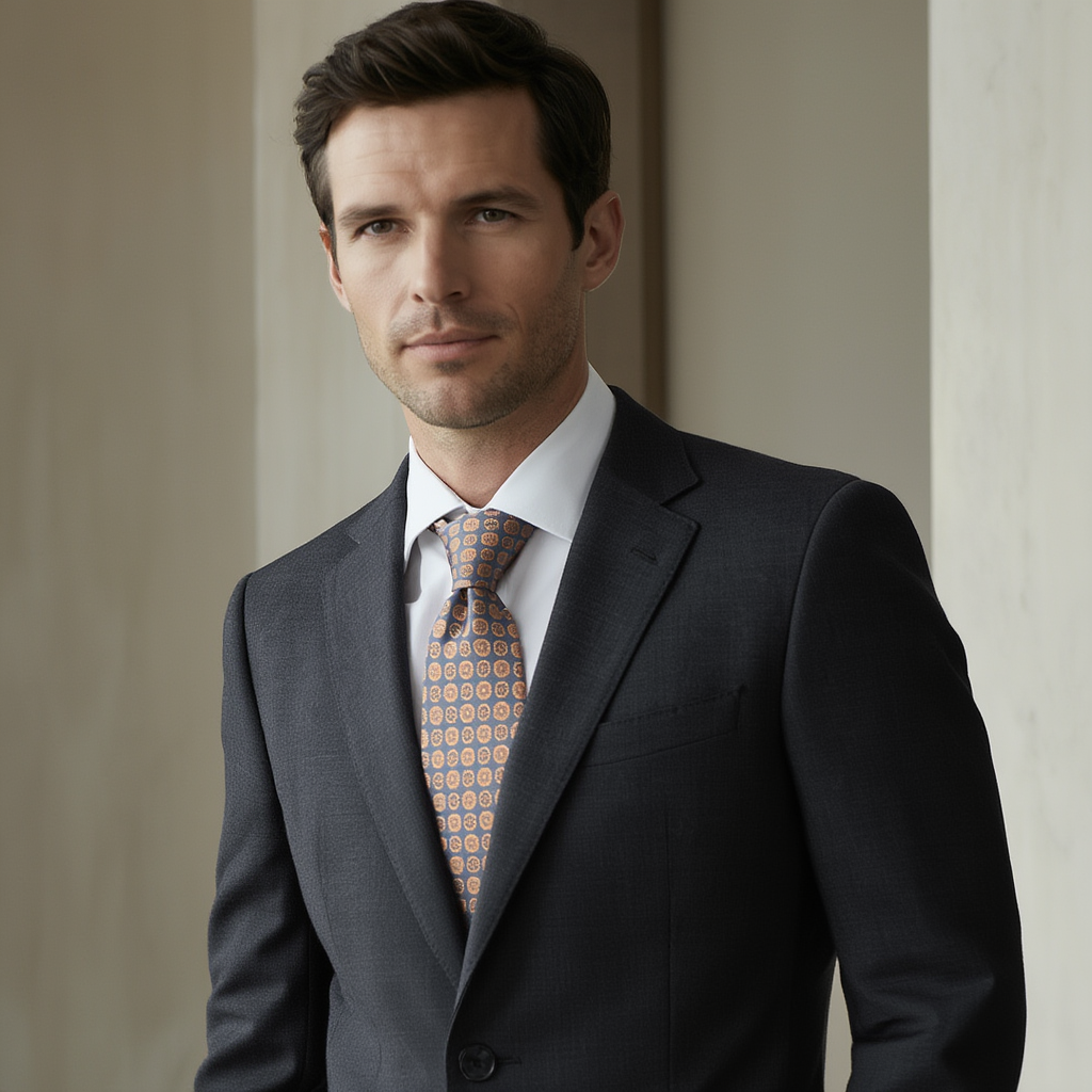 Julien | Élégante Cravate Rouge en Soie Imprimée pour Homme 2