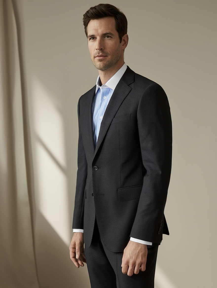 Chemise habillee Homme Classique | Rayures bleues et blanches 4