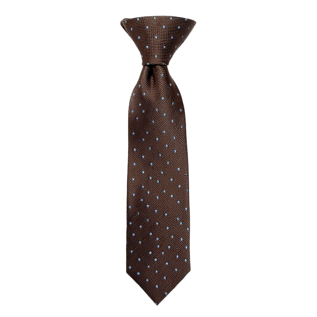 Julien | Élégante Cravate Homme en Soie Grenadine Marron 1