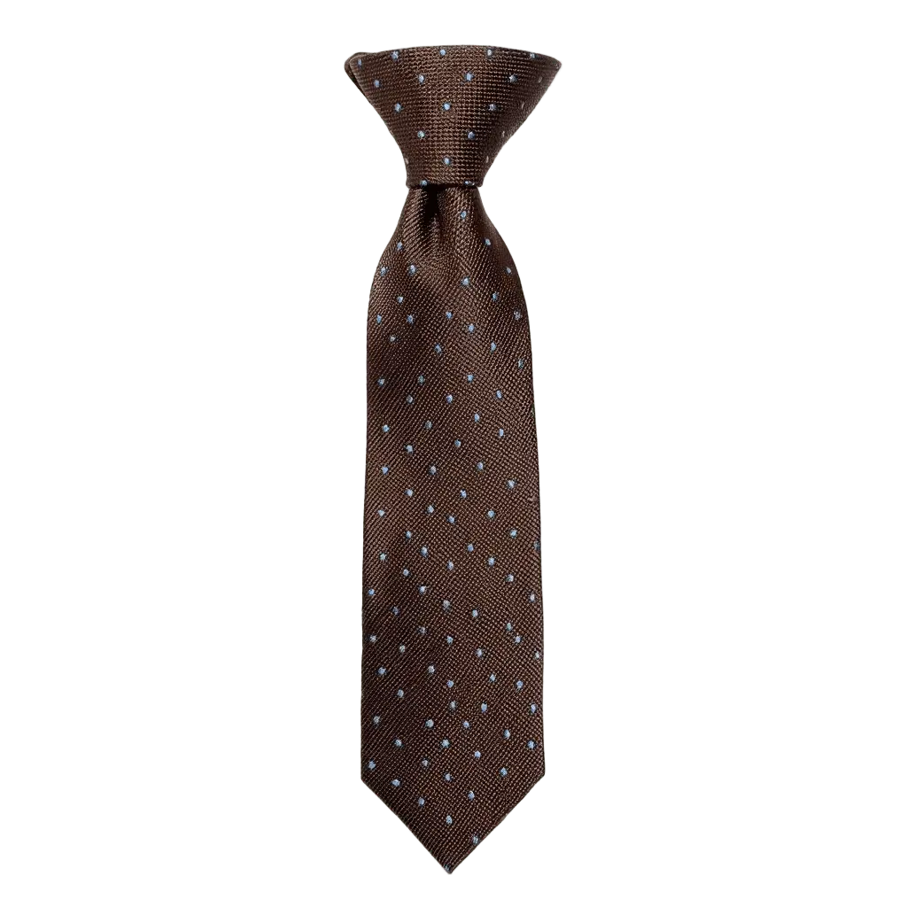 Julien | Élégante Cravate Homme en Soie Grenadine Marron 1