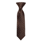 Julien | Élégante Cravate Homme en Soie Grenadine Marron 1