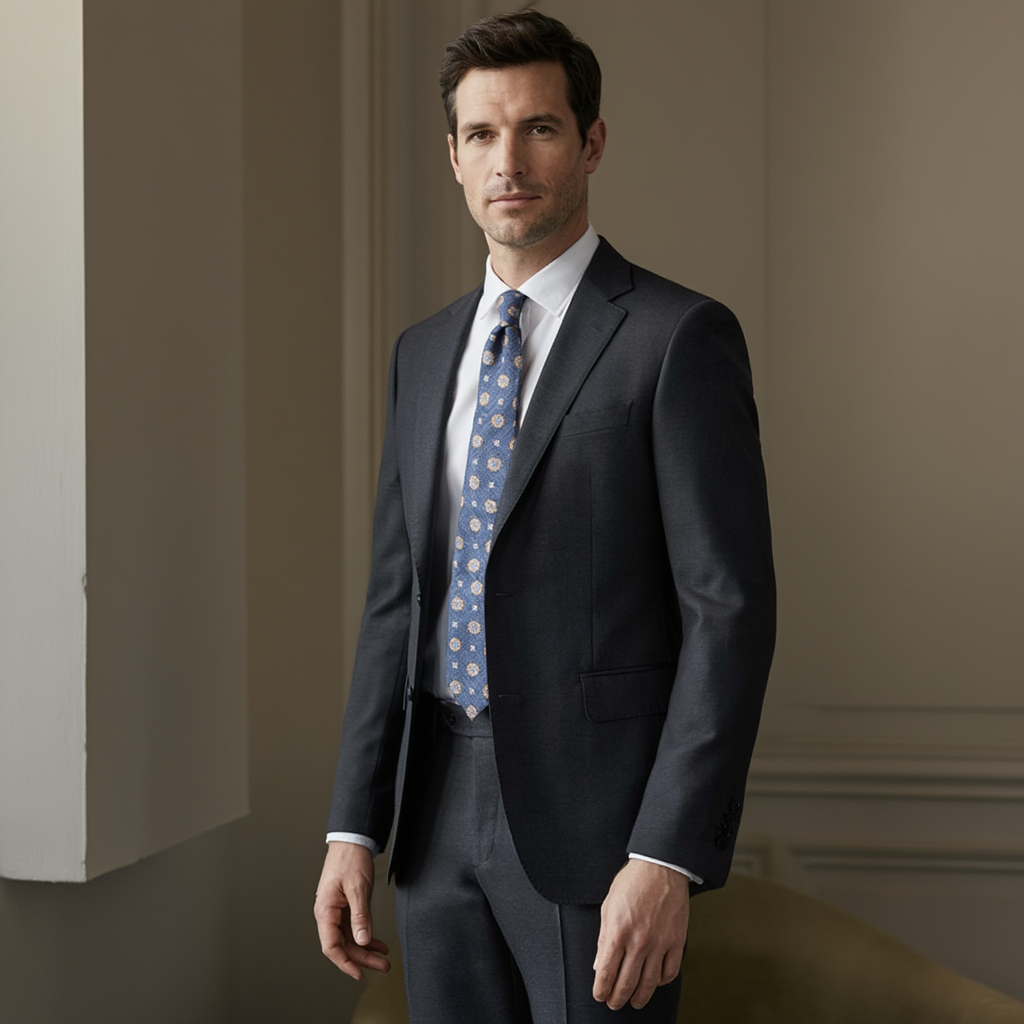 Julien | Élégante Cravate Homme en Soie Imprimée Médaillon 5