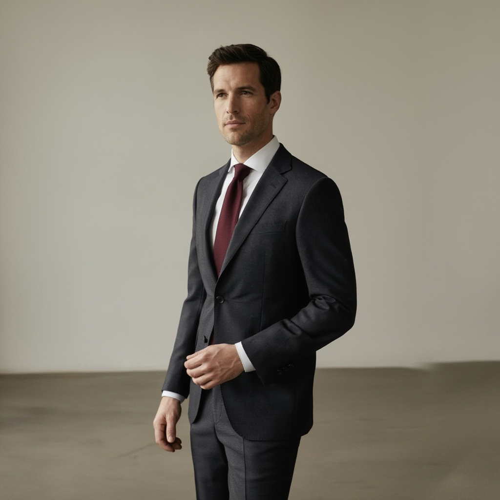 Lucas | Élégante Cravate Homme en Coton Bordeaux 2