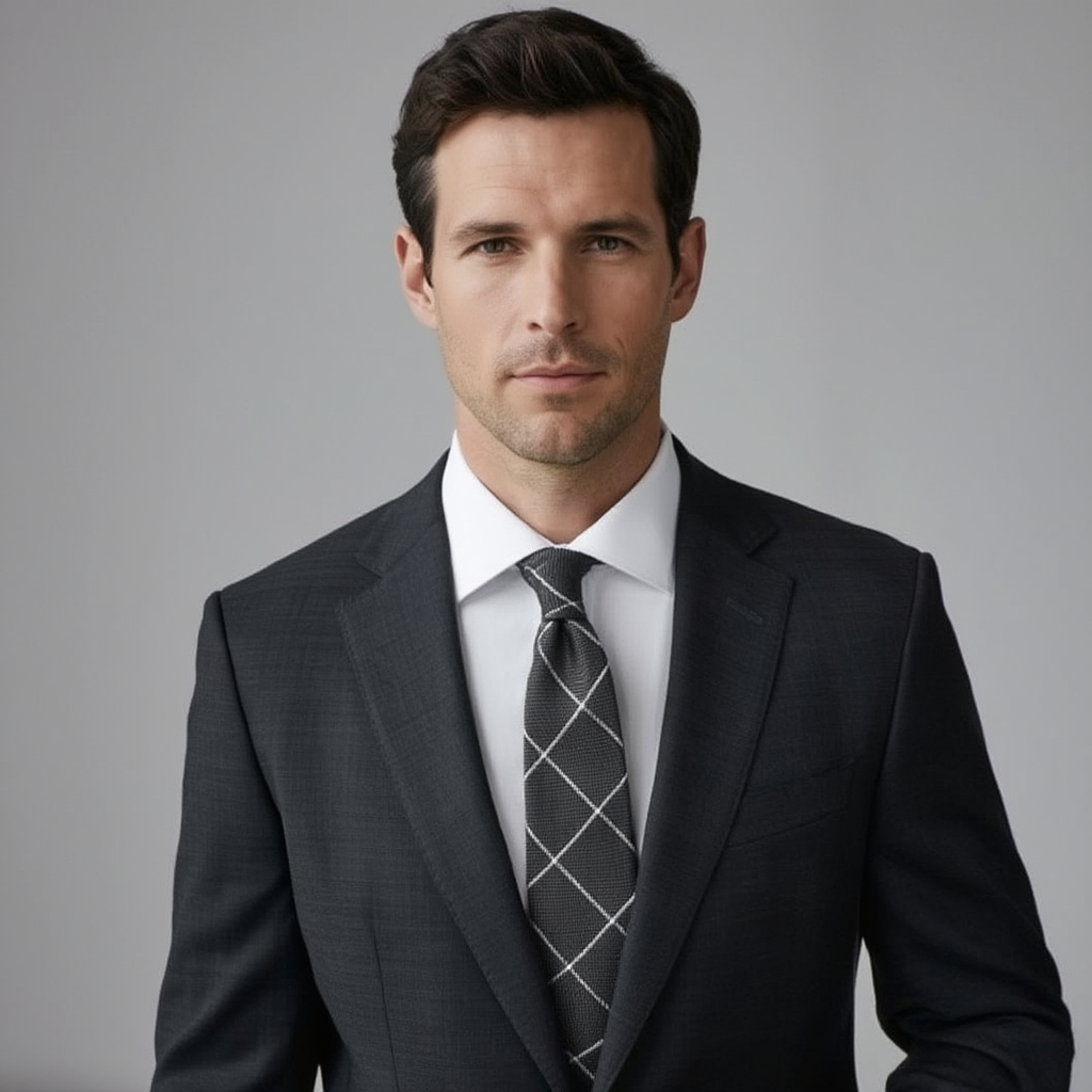 Lucas | Élégante Cravate Homme à Grands Carreaux en Coton 3