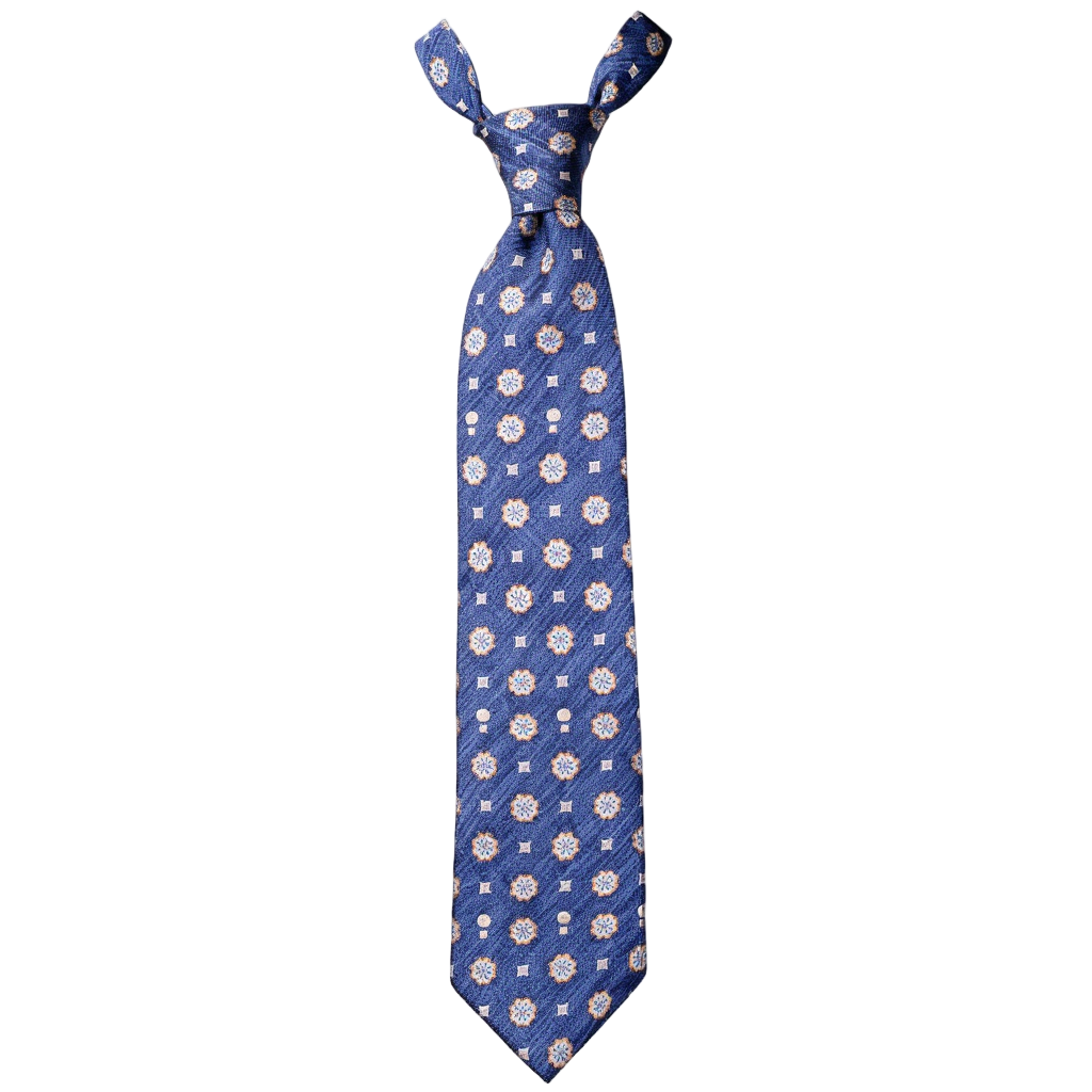 Julien | Élégante Cravate Homme en Soie Imprimée Médaillon 1