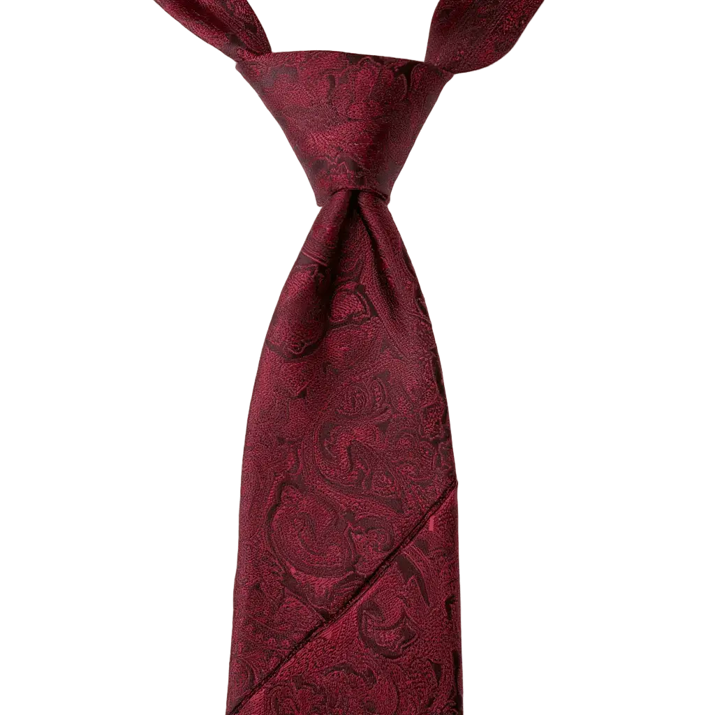 Julien | Élégante Cravate en Jacquard de Soie Bordeaux 1