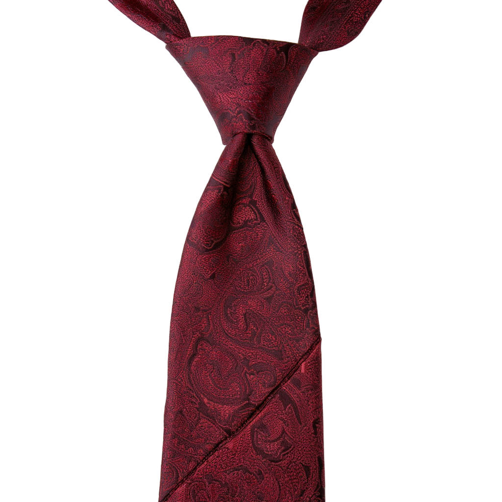Julien | Élégante Cravate en Jacquard de Soie Bordeaux 1