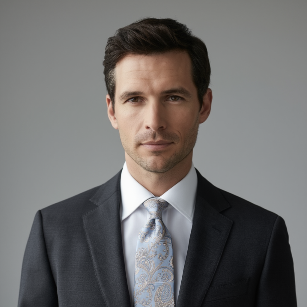 Gabriel | Élégante Cravate Homme en Soie Imprimée Cachemire 2