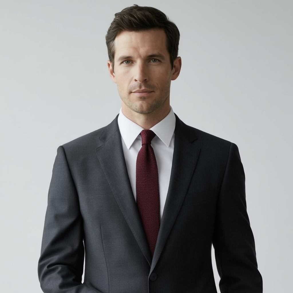 Julien | Élégante Cravate en Soie Grenadine Bordeaux 5