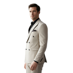 Costume Homme Croisé Slim en Gris Uni avec Détails Élégants pour Toutes Occasions 10