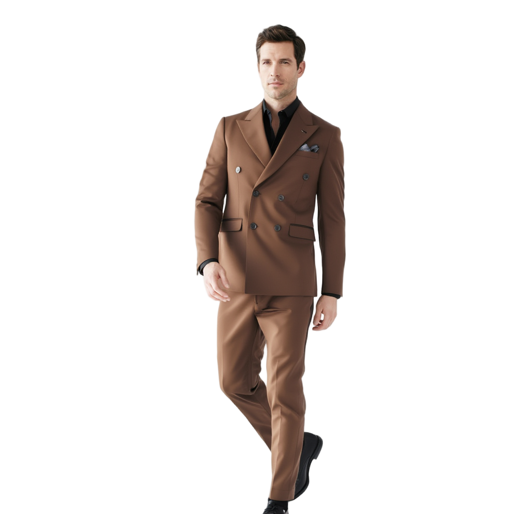 Costume Homme Croisé Slim en Gris Uni avec Détails Élégants pour Toutes Occasions 2