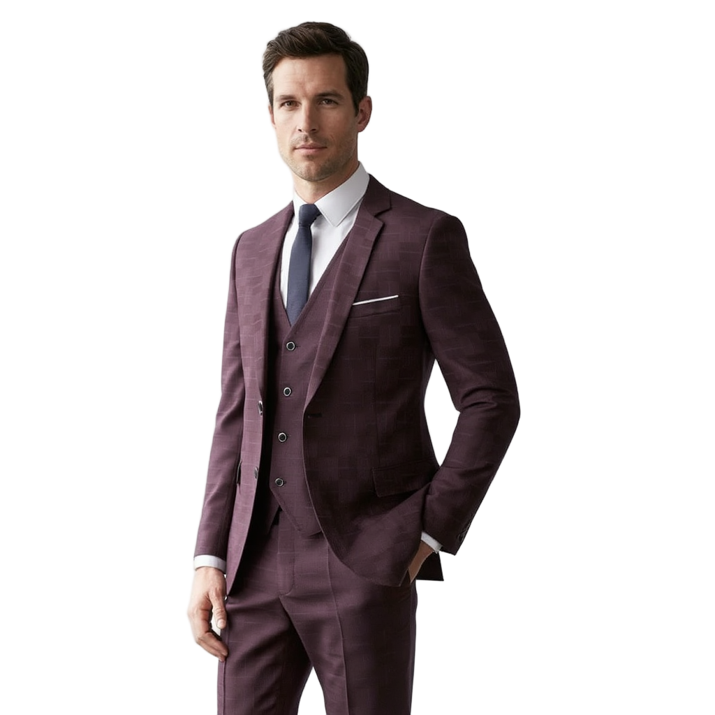 Costume Élégant 3 Pièces À Carreaux Homme avec Coupe Slim Fit | Ensemble Harmonieux pour Occasions Formelles 7
