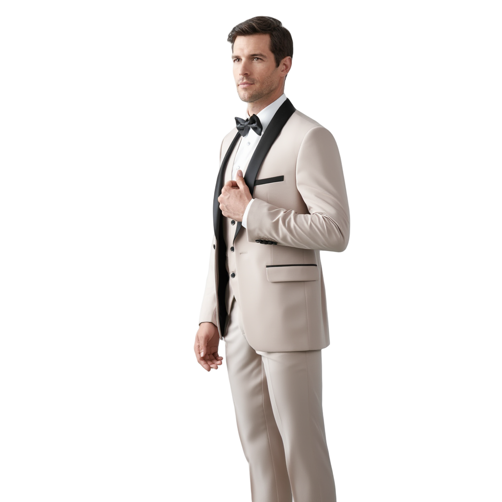 Élégance Nocturne | Smoking Slim Homme avec Revers Châle | Ensemble 3 Pièces pour Soirées Formelles 9