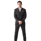 Costume Homme Croisé Slim en Gris Uni avec Détails Élégants pour Toutes Occasions 1