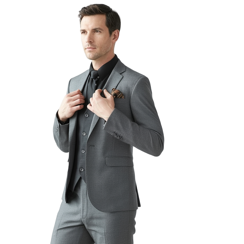 Élan TrioPro | Costume Trois Pièces Homme Slim Fit avec Veste, Gilet et Pantalon | Élégance Professionnelle 7