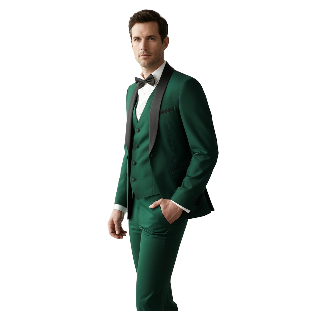 Élégance Nocturne | Smoking Slim Homme avec Revers Châle | Ensemble 3 Pièces pour Soirées Formelles 10