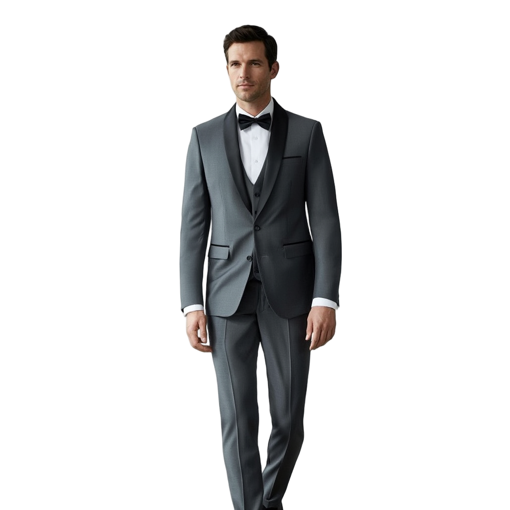Élégance Nocturne | Smoking Slim Homme avec Revers Châle | Ensemble 3 Pièces pour Soirées Formelles 11