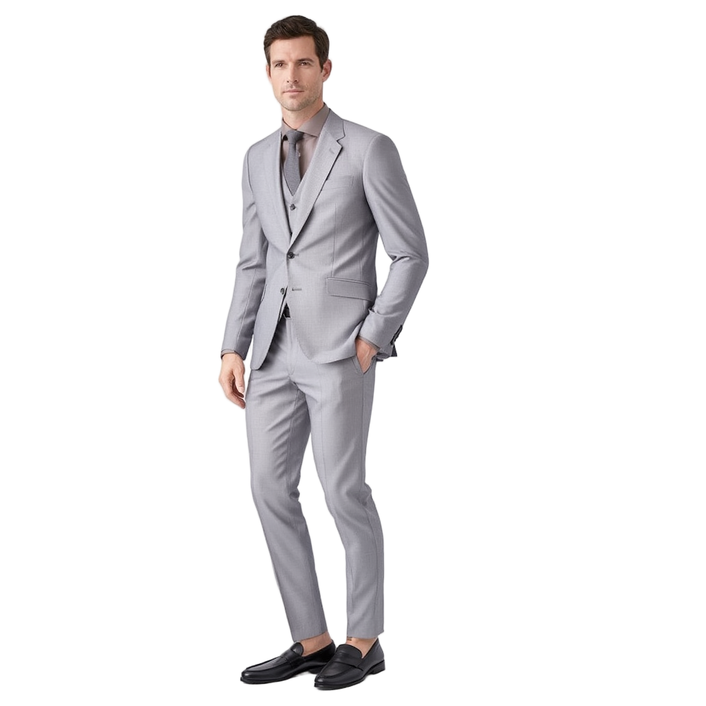 Élan TrioPro | Costume Trois Pièces Homme Slim Fit avec Veste, Gilet et Pantalon | Élégance Professionnelle 8