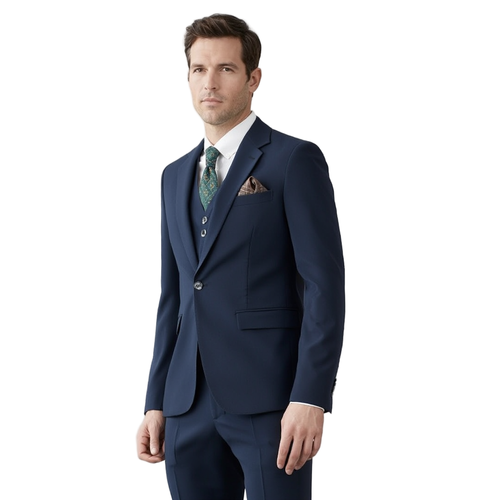 Élan TrioPro | Costume Trois Pièces Homme Slim Fit avec Veste, Gilet et Pantalon | Élégance Professionnelle 9