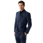 Costume Homme 3 Pièces Élégant avec Design Croisé et Rayures Fines pour Mariage et Événements 7