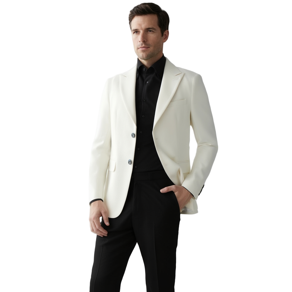 Élégance Suprême | Blazer Homme Ajusté avec Revers Pointus | Confort Optimal pour Événements Formels 1