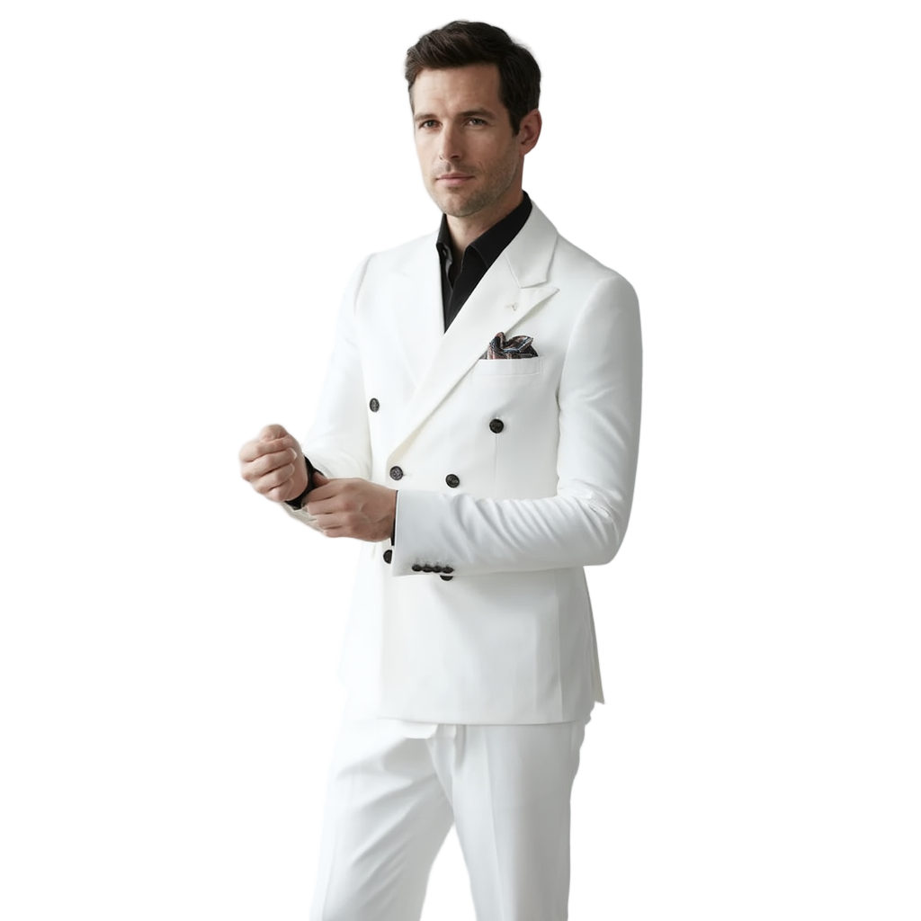 Costume Homme Croisé Slim en Gris Uni avec Détails Élégants pour Toutes Occasions 12